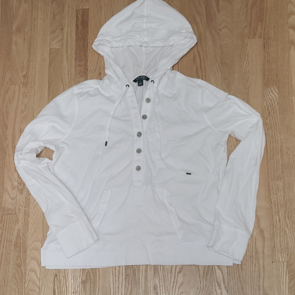 Lauren Ralph Lauren White Hooded Sweatshirt